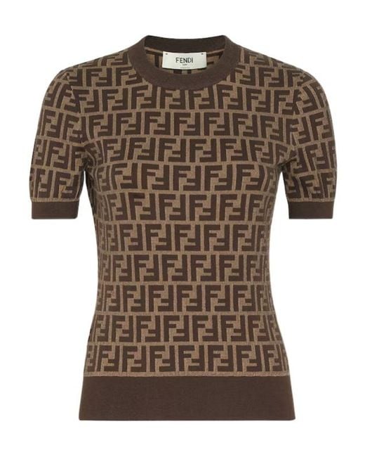 Fendi Brown Ff Pattern Top