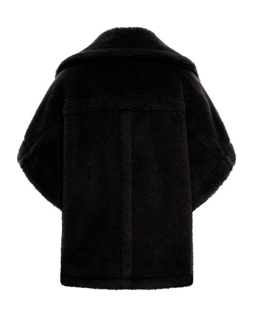 Max Mara Black Newmanto Zip-Up Short-Sleeved Coat