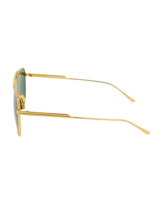 Bottega Veneta Green Eyewear Pilot Frame Sunglasses