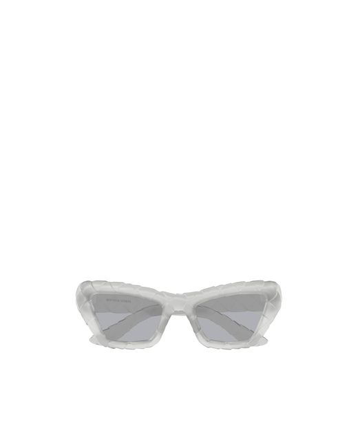 Bottega Veneta White Eyewear Cat-Eye Frame Sunglasses