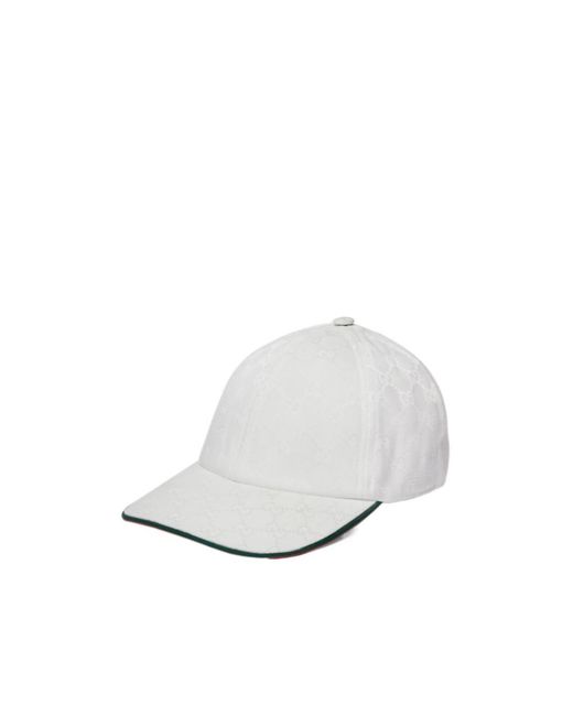 Gucci White Gg Canvas Baseball Cap for men