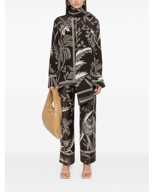 F.R.S For Restless Sleepers Black Botanical-Print Shirt