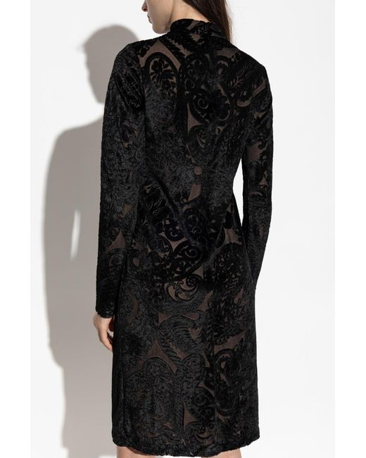 Etro Black Mock Neck Long-Sleeved Dress