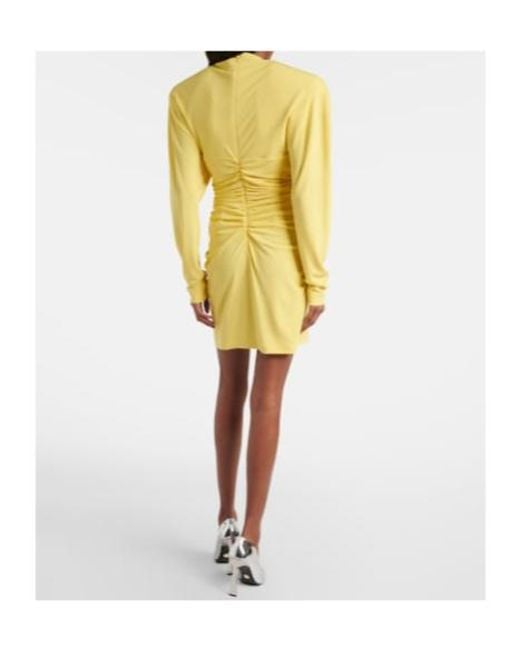 Stella McCartney Yellow Draped Jersey Minidress