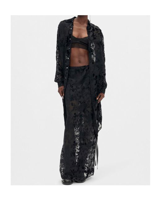 Ann Demeulemeester Black Scoop-Neck Cropped Top