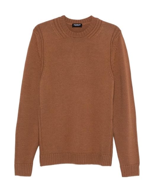 Dondup Brown Long-Sleeved Crewneck Jumper for men