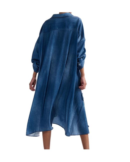 Barbara Bui Blue Denim Print Shirt Dress