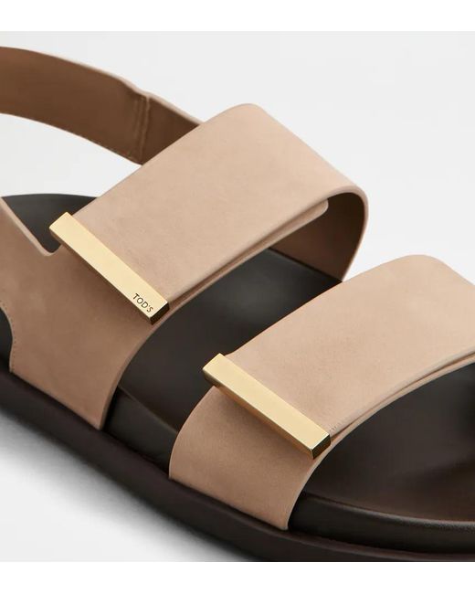 Tod's Multicolor Bars-Strap Slingback Sandals