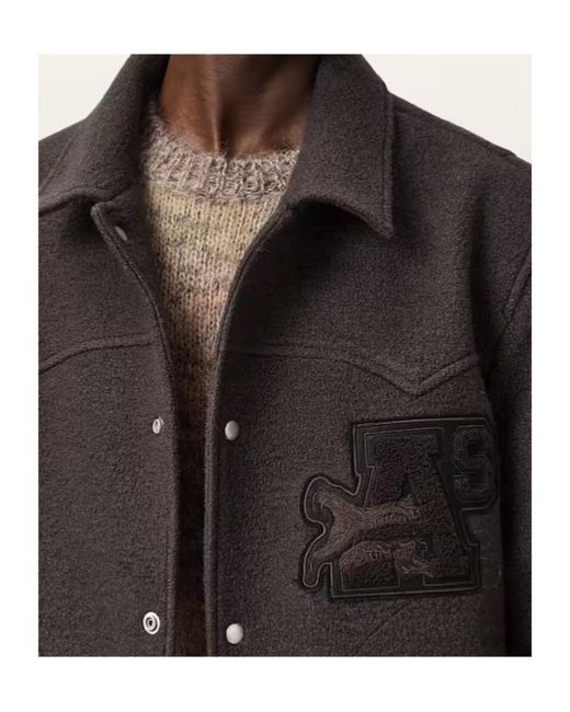 AllSaints Black Royce Wadded Patch Jacket for men