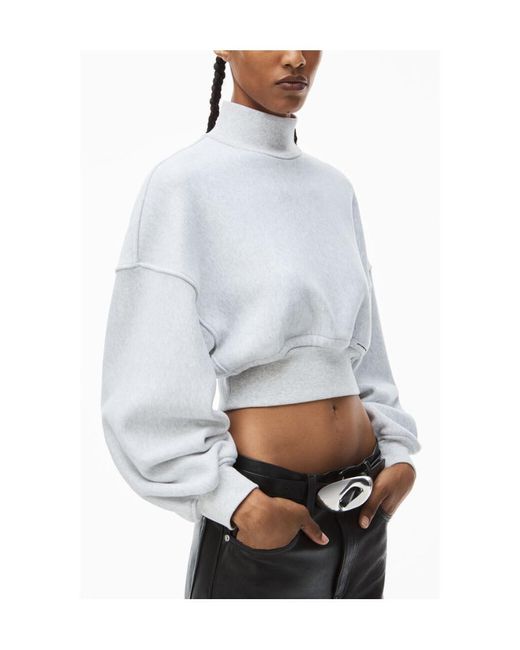 Tシャツ・カットソー *Alexander Wang* Cropped Crew Neck Sweater Alexander Wang - Cotton crew-neck sweatshirt black - The Corner