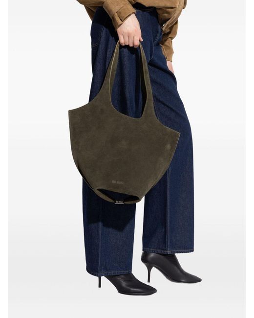 The Attico Black The La Scoop Asymmetric Medium Shopper Bag