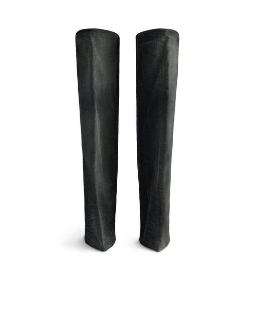 Balenciaga Black New Wader Distressed Boots