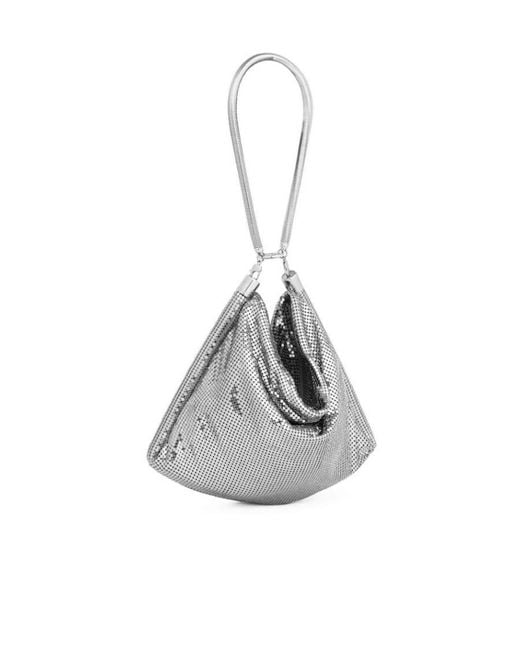 Rabanne White Soft Metallic Pocket Bag