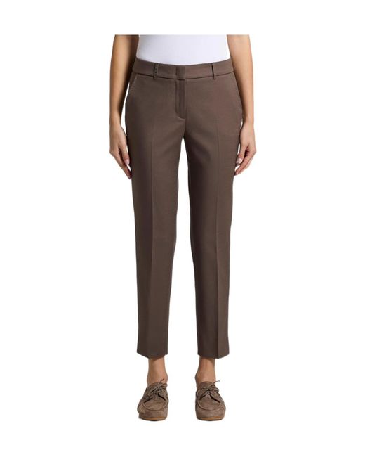 Peserico Brown Iconic 4718 Cigarette Trousers