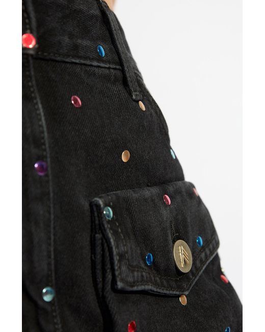 The Attico Black The Fay Embellished Mini Skirt