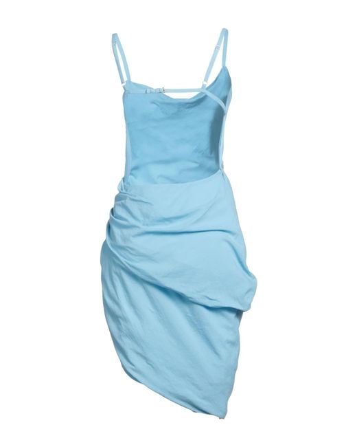 Jacquemus Blue Solid-Color Sleeveless Dress