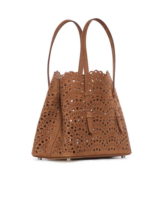 Alaïa Brown Alaïa Mina 25 Tote Bag