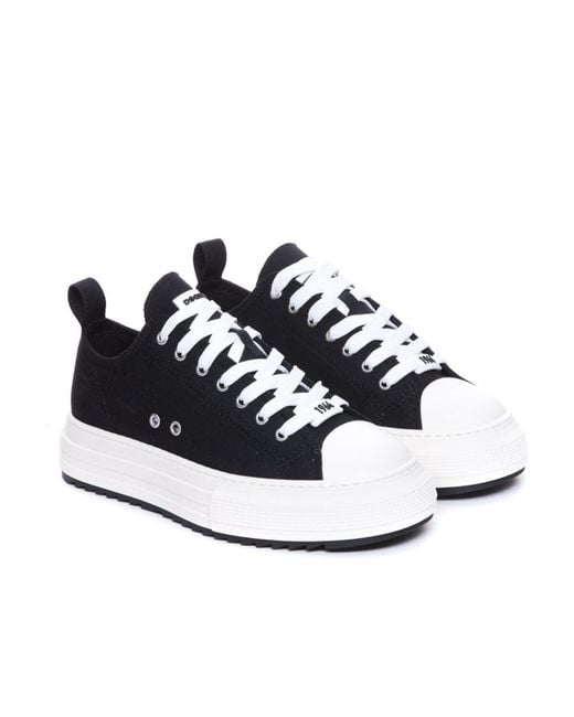 DSquared² Black Oversized Canvas Sneakers for men