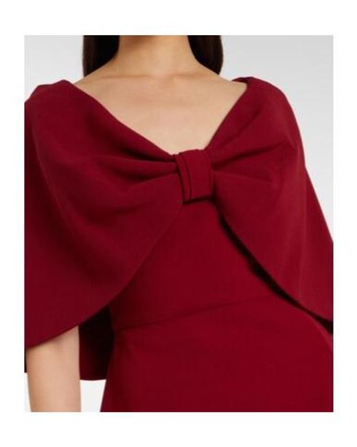 Elie Saab Red Caped Cady Gown