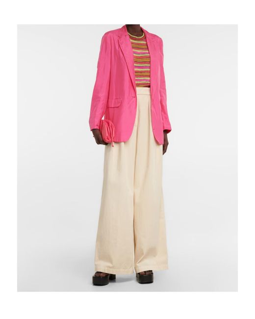 Dries Van Noten Pink Long-Sleeved Suit Jacket