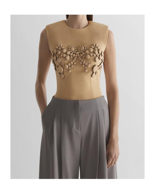 Mugler Gray Embroidered Top