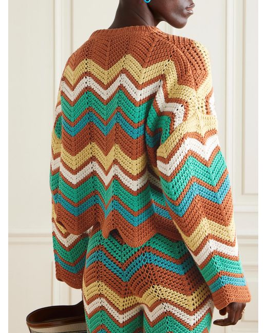 Alanui Green Round-Collar And Long-Sleeved Sweater