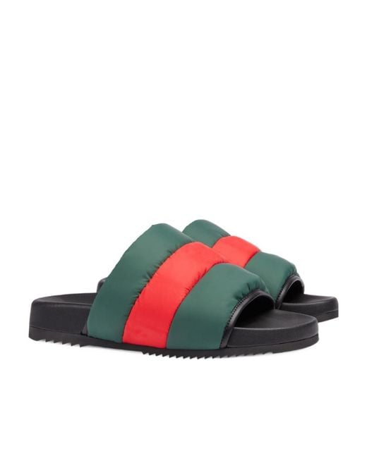 Gucci Multicolor Padded Web Slide Sandals for men