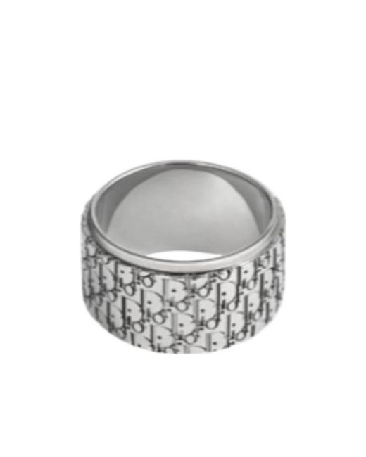 Dior White Oblique Ring for men