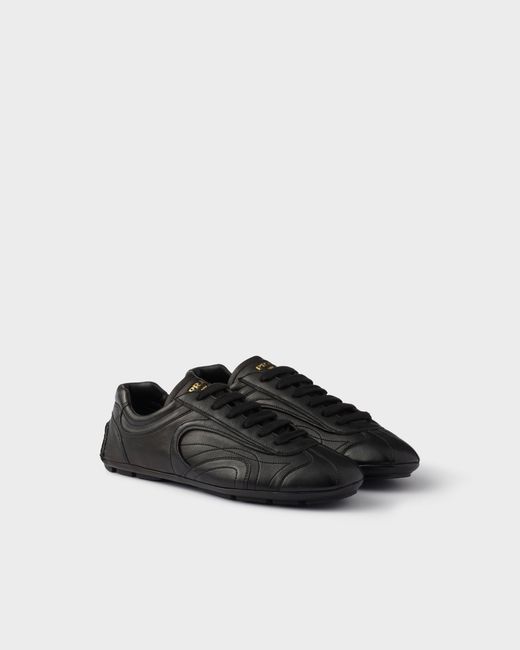 Prada Black Montecarlo Re-Edition 2005 Antiqued Nappa Leather Sneakers for men