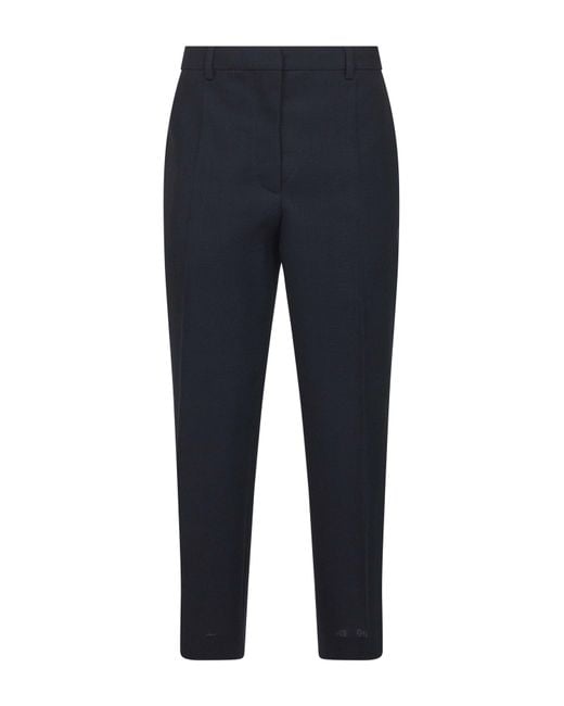 Prada Blue Wool Rush Stitch Pants