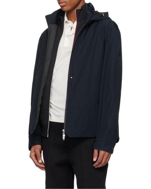 Moncler Blue Lacha Zip-Up Hooded Windbreaker for men