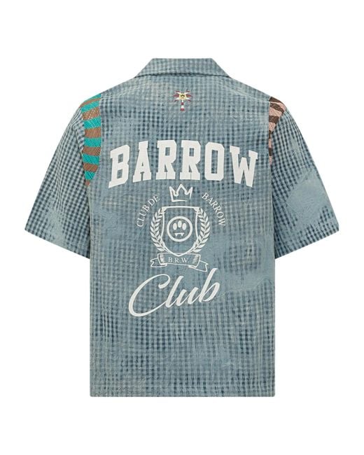 Barrow Blue Checked Short Sleeved Shirt for men