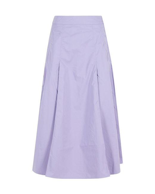 Essentiel Antwerp Purple Jaelyn Deep Pleat Midi Skirt
