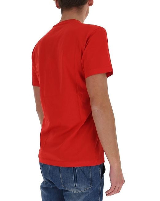 DSquared² Red Icon Logo Print T-Shirt for men