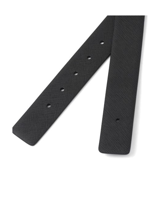 Prada Black Saffiano Press-Stud Fastened Belt for men