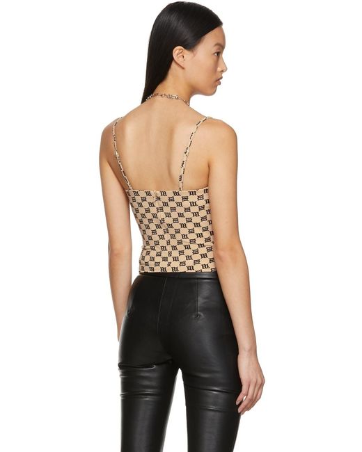 M I S B H V Pink Chain-Embellished Monogram Top