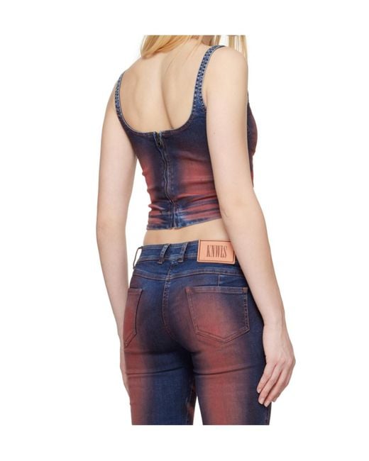 KNWLS Blue Harley Corset Top