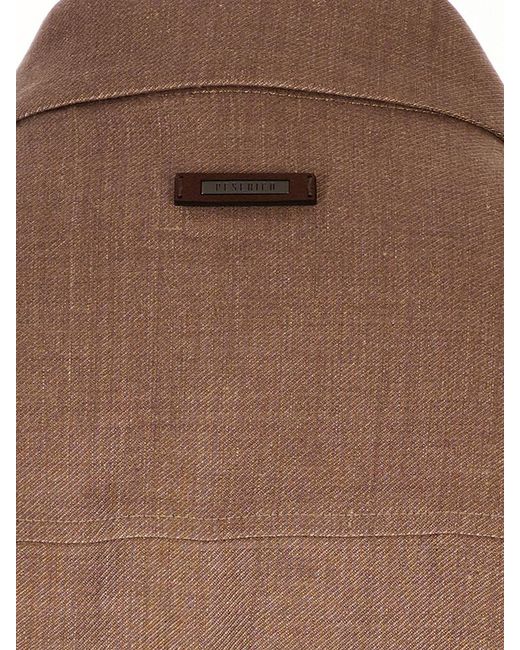 Peserico Brown Long Sleeved Overshirt for men