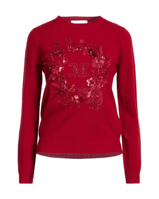 Max Mara Red Simple Knitted Top