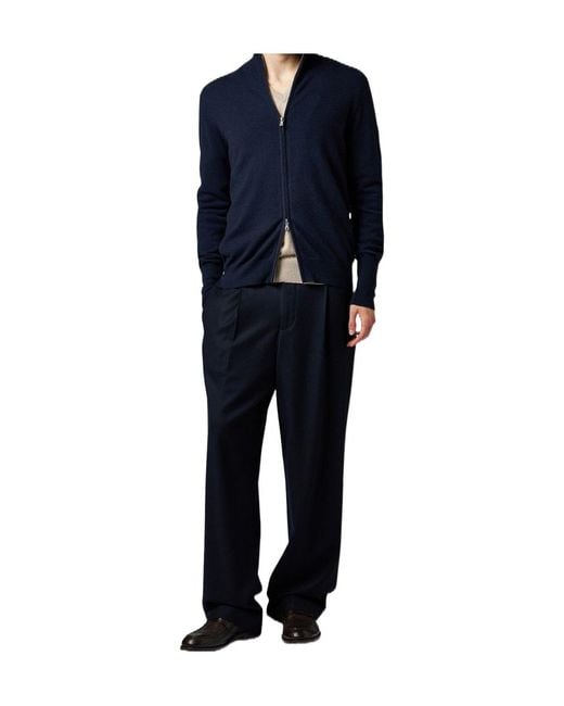 Ballantyne Blue Zip-Up Knitwear for men
