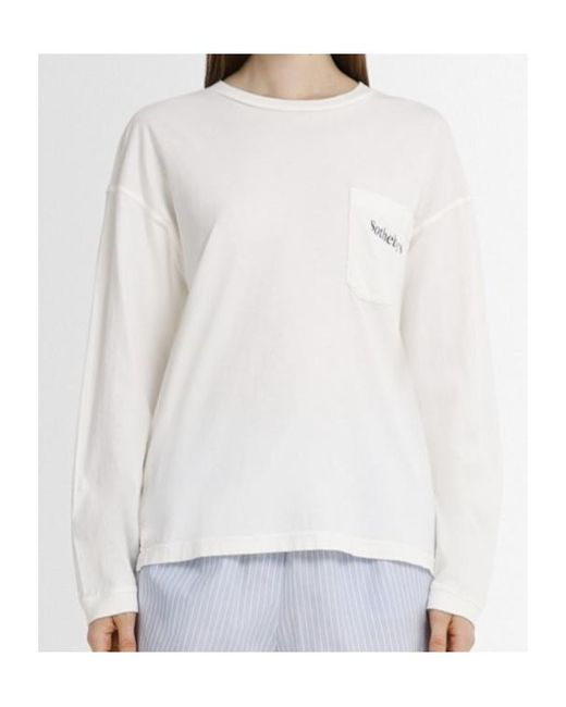 FRAME White Long-Sleeved Pure Cotton T-Shirt