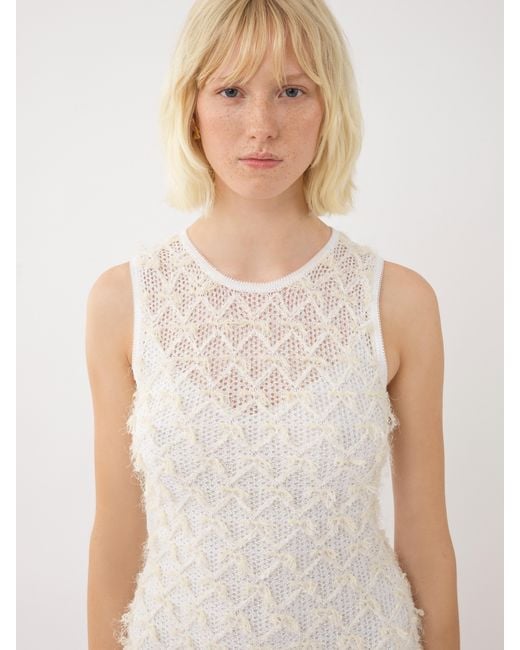 Chloé White Chloé Lace Detailed Flared Mini Dress