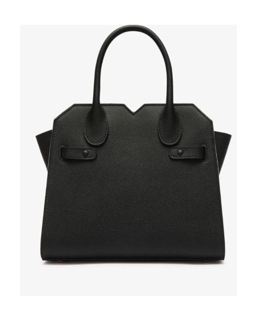 Valextra Black Milano Mini Top Handle Bag