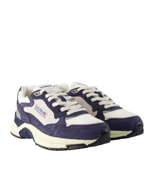 Autry Blue Hyperway Low-Top Round-Toe Sneakers for men