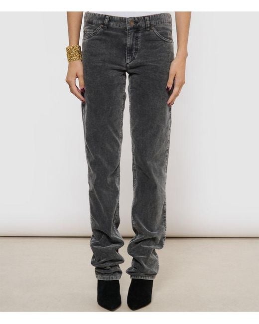 Isabel Marant Gray Étoile Leniya Corduroy Trousers