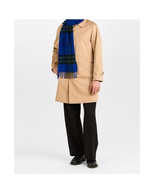 Burberry Blue Plaid Cashmere Scarf