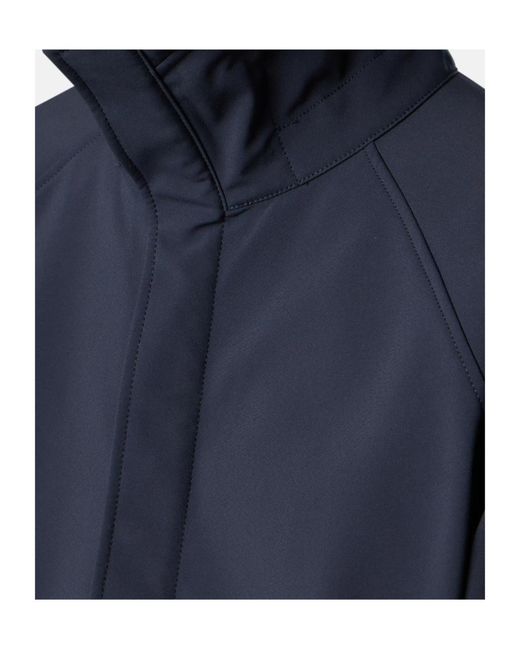Stone Island Blue Light Hooded Parka With Weather-Resistant Membrane for men