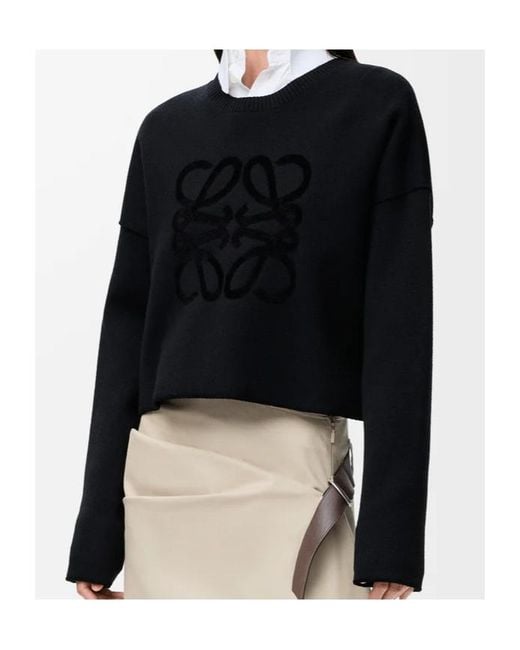 Loewe Black Anagram Crewneck Jumper