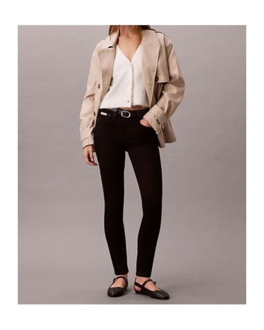 Calvin Klein Black Logo-Patch Jeans