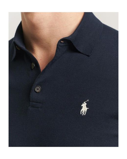 Polo Ralph Lauren Blue Short Sleeve Polo Pony Embroidery Polo Shirt for men